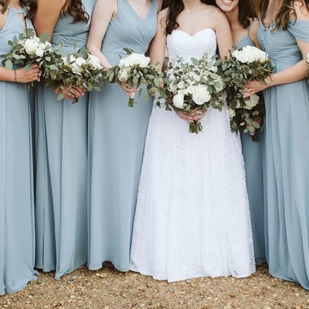 Azazie dress- dusty blue